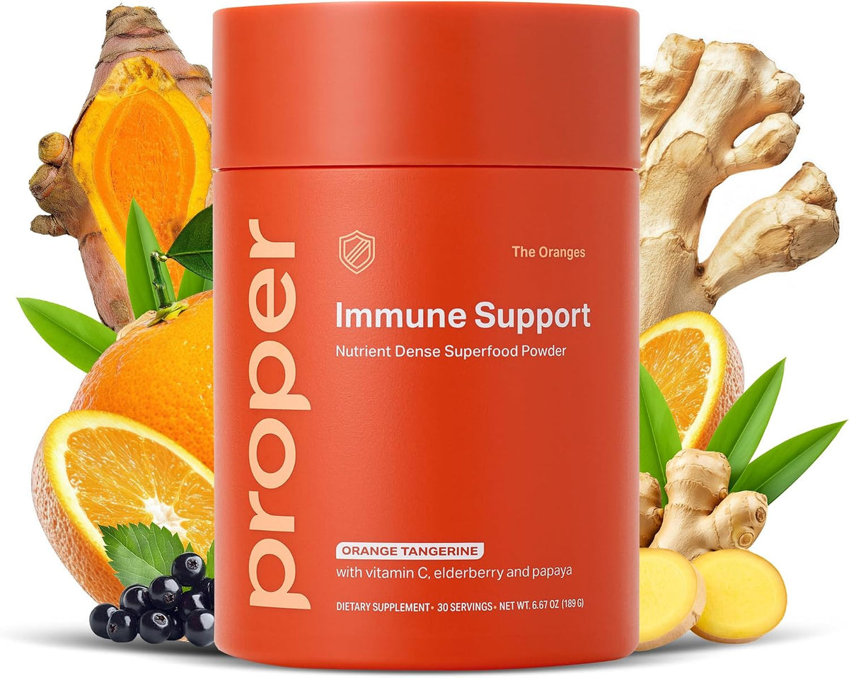 Proper The Oranges - Polvo Superalimento con Vitamina C, Zinc y Probióticos para Apoyo Inmunitario y Salud Digestiva, Sabor – Image 1