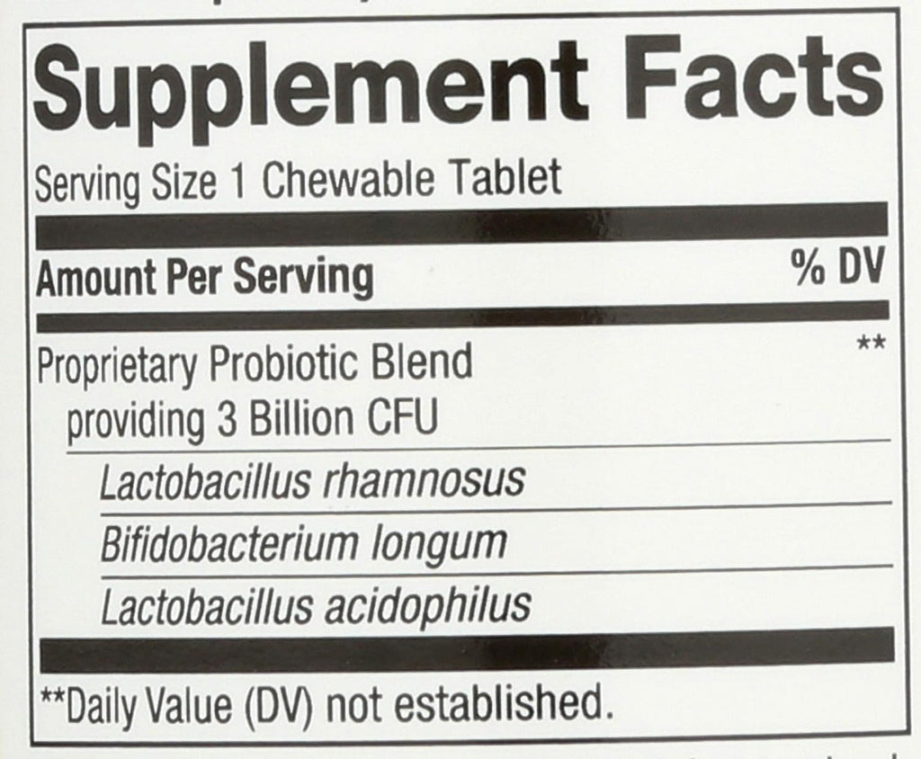 Nature's Way Primadophilus Probiótico Masticable para Niños, 60 Comprimidos Sabor Cereza