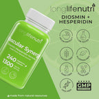 LongLifeNutri Complejo Diosmina Hesperidina 1000mg/300mg, 240 Cápsulas