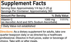 Bronson Buffered Vitamin C Powder - Sodium Ascorbate - 454 g (1 Pound)