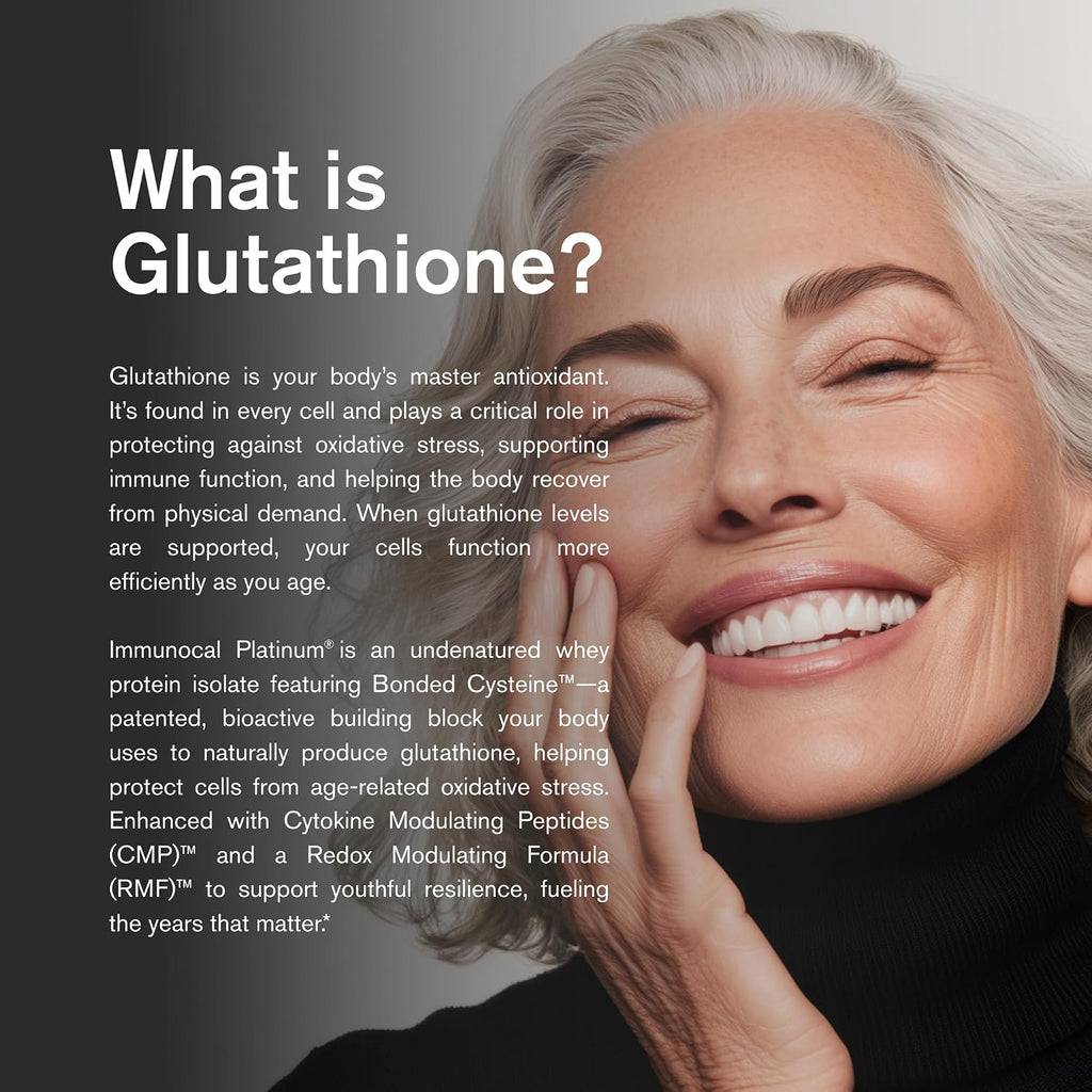 Immunocal Platinum – Glutathione Precursor – Advanced Cellular Support with CMP™ and RMF™ – Immune Support, Antioxidant Defense, and Healthy Aging – Sugar-Free, Lactose-Free – 30 Servings