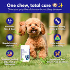Multivitamínico para Perros en Snacks Blandos (120 unidades) - Completo Apoyo a la Inmunidad, Digestión, Piel y Articulaciones con Glucosamina y Omega