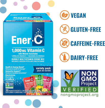 Ener-C Mezcla Multivitamínica con Energía – Vitamina B12: Ayuda al metabolismo energético normal y a reducir el – Image 2