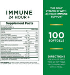 Nature's Bounty Vitamina C 24h Apoyo Inmunológico con Zinc y Vitamina D, 1000mg Ester-C, 100 Cápsulas Blandas