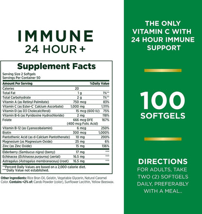 Nature's Bounty Vitamina C 24h Apoyo – Zinc: Mineral esencial para la inmunidad. – Image 2
