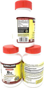 Kirkland Signature Vitamina B12 Sublingual 5000 mcg, 3 Frascos (300 Comprimidos)