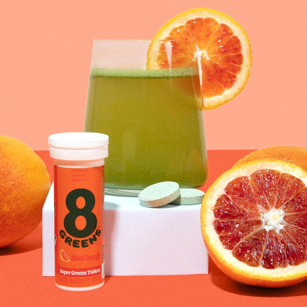 8Greens Supergreens Comprimidos Efervescentes, Naranja Sangre, 30 Dosis
