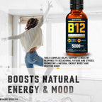 Vitamina B12 Líquida 5000 mcg, Gotas Sublinguales de Metilcobalamina, Sabor a Cereza, Vegano, 60 dosis, 60 ml