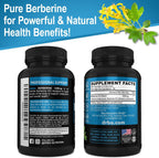Berberina 1200mg Cápsulas - Suplemento de Berberina HCL - Apoyo Metabólico Saludable - 60 Comprimidos