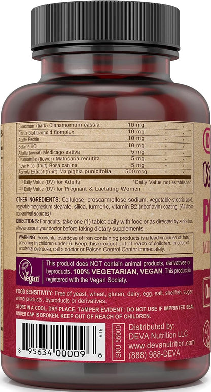 Deva Vitaminas Prenatales Veganas Multivitamínico y Mineral - 90 Comprimidos (Paquete de 2) – Image 3