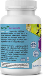 Perfect Acai – 120 Cápsulas – Suplemento Orgánico de Bayas de Acai Liofilizadas