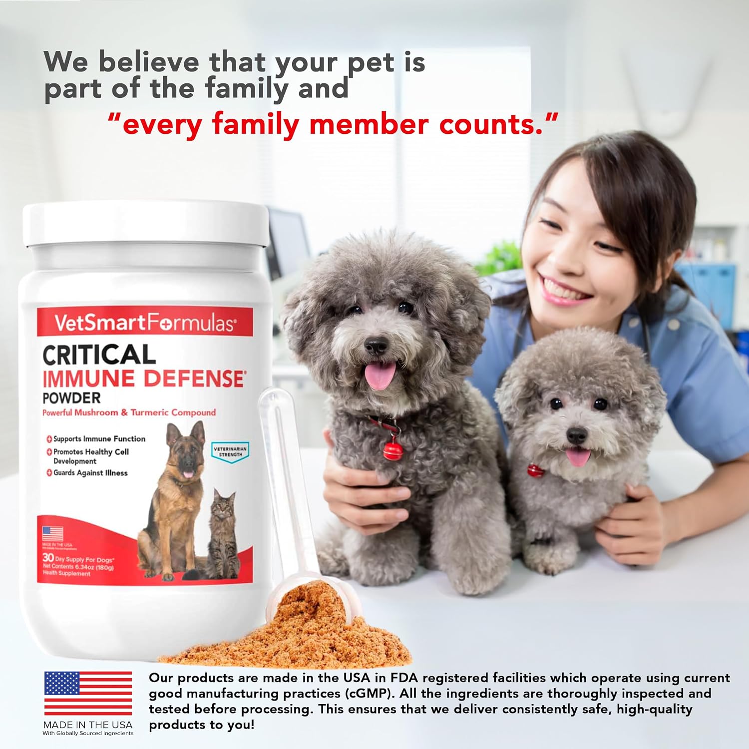 Critical Immune Defense para Perros y Gatos – Fórmula de Hongos y Cúrcuma Blanca – 30 Días