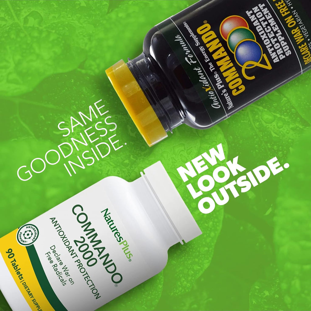 NaturesPlus Commando 2000 - 90 Comprimidos - Protección Antioxidante y Apoyo al Sistema Inmune
