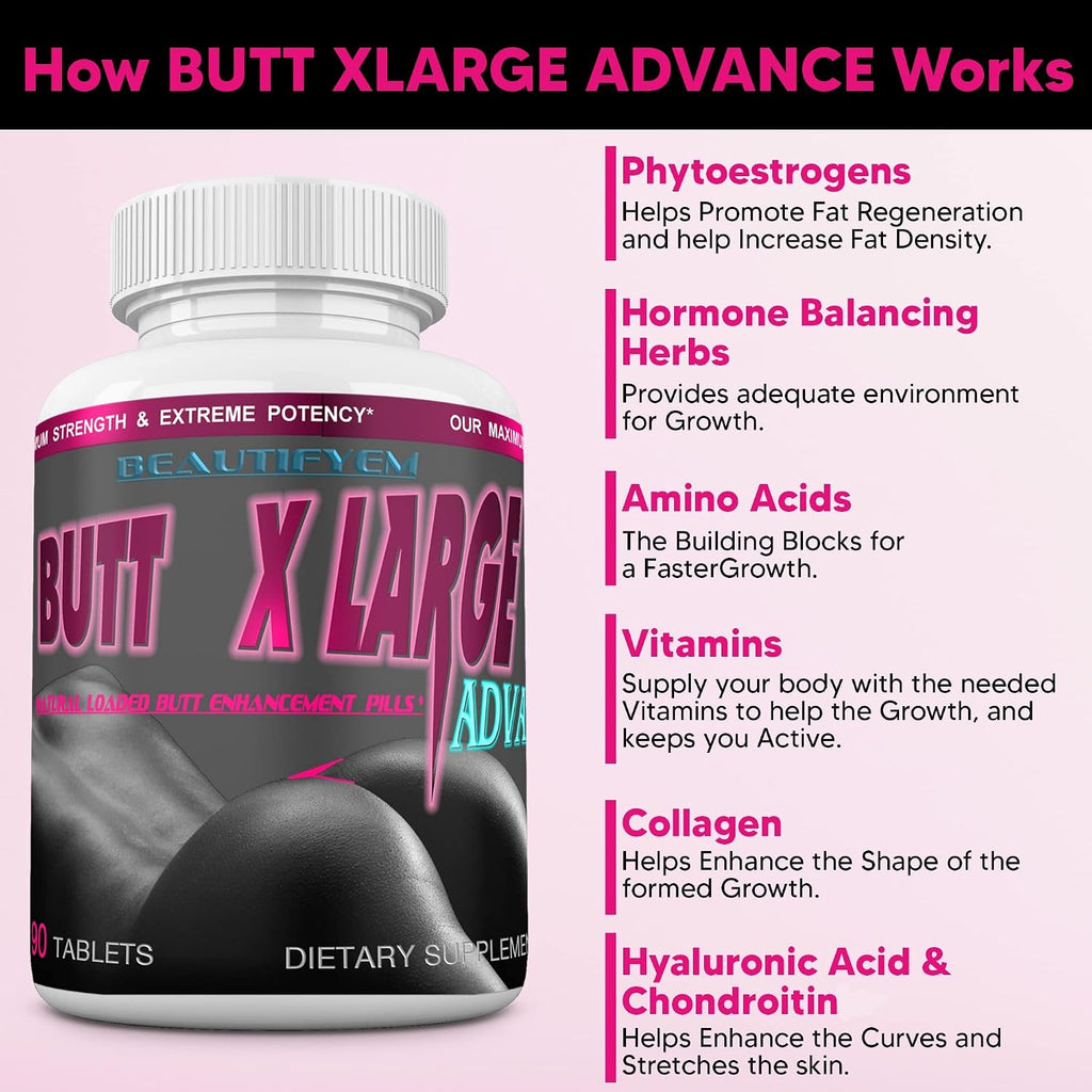 Butt X-Large Advance - Suplemento para Glúteos, 90 Comprimidos