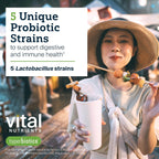 Hyperbiotics Vital Nutrients Prebiótico y Probiótico para Mujeres y Hombres | 60 mil millones UFC | Salud Digestiva | 60 Cápsulas Veganas