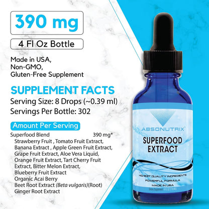 Absonutrix Superfood Extract 390 mg, 118 ml (4 oz) Líquido, 302 Dosis