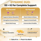 Biosyntra Vitamina D3+K2 con Aceite de Coco - 5000 UI D3 y 110 mcg K2 MK-7, Vegano, No GMO, 60 Cápsulas Blandas
