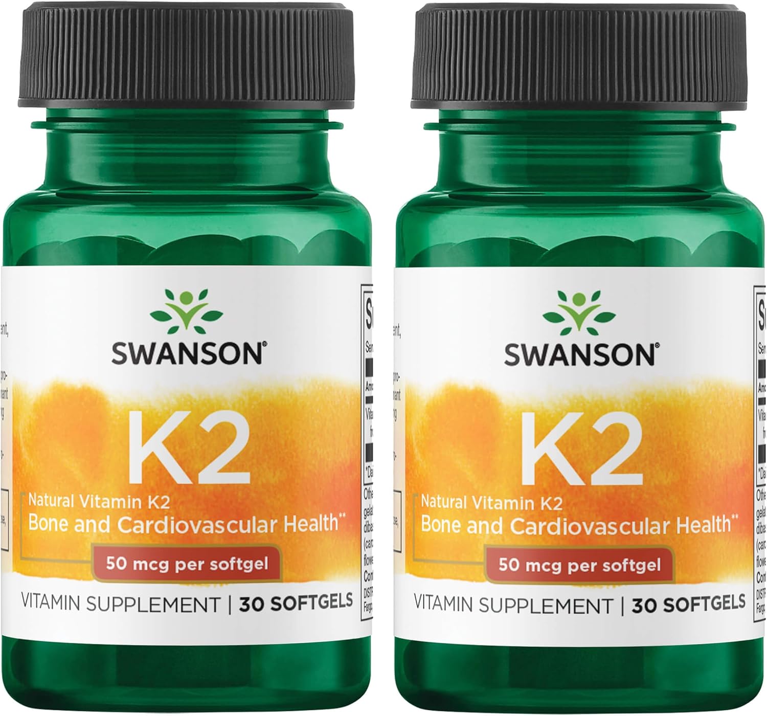 Swanson Vitamina K2 Natural (Menaquinona-7 de Natto) 50 mcg, 30 Cápsulas Blandas (Pack de 3)