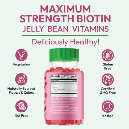 Human Beanz Biotina 10.000mcg Gominolas - – Sistema nervioso: La biotina contribuye al funcionamiento normal del – Image 7