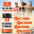 WELBUDA Berberine Supplement with Organic Gymnema Sylvestre Leaf - 60 Capsules