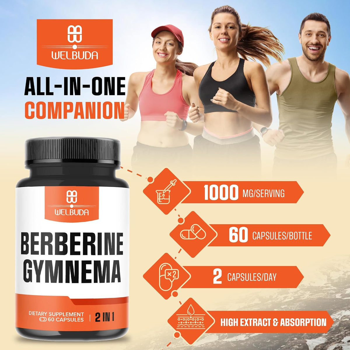 WELBUDA Berberine Supplement with Organic Gymnema Sylvestre Leaf - 60 Capsules – Image 6