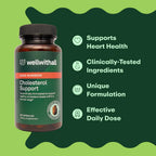 WellWithAll Cholesterol Support | Suplemento para el Colesterol con Bergamota, Policosanol y Crominex 3+ | 60 Cápsulas