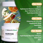 HairVive Suplemento de Crecimiento Capilar para Mujeres - Acelerador de Crecimiento del Cabello con Biotina, Colágeno y Saw Palmetto - Sabor a Tarta de Manzana 96g