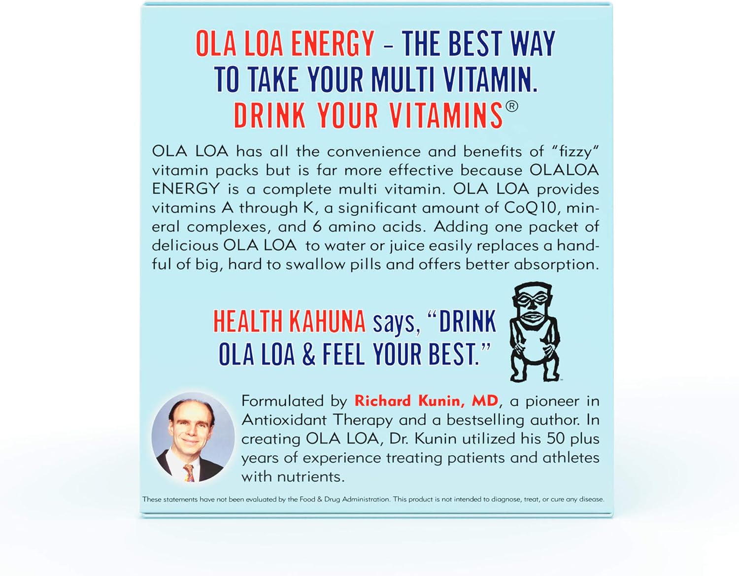 Ola Loa Energy Tropical - Efervescent Powder Multivitamin - 30 Packets (8.25 oz)