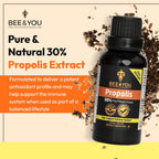 BEE & YOU Extracto Líquido de Propóleo en Gotas, 30% Propóleo, Ultra Puro, 30 ml