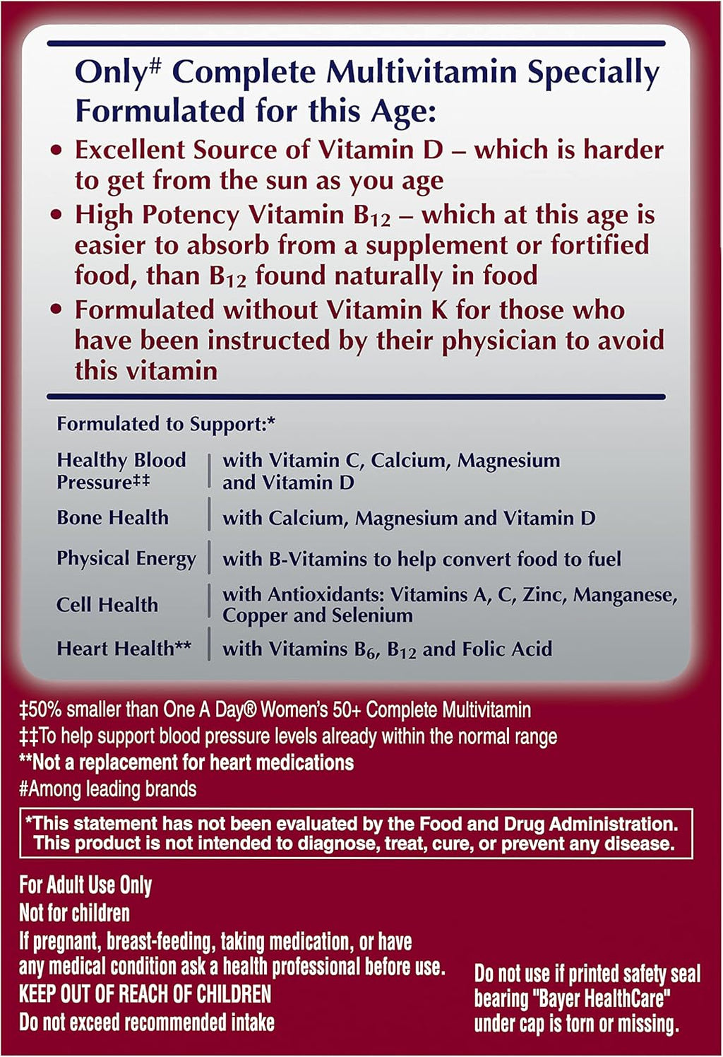 One A Day Proactive 65+ Multivitamínico para Hombres y Mujeres, 150 Comprimidos