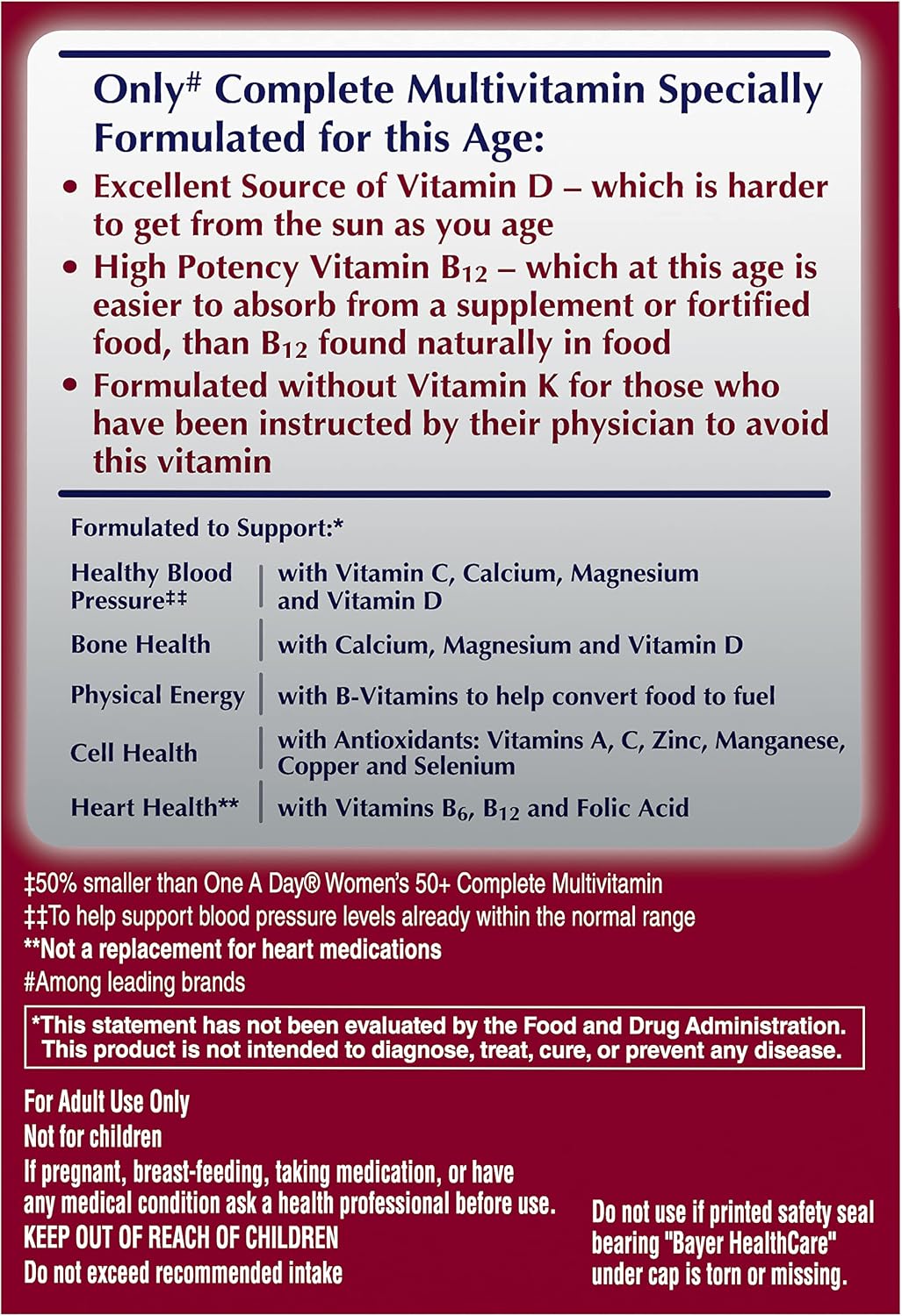 One A Day Proactive 65+ Multivitamínico para Hombres y Mujeres, 150 Comprimidos