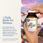 Garden of Life Organics Multivitamínico para Mujeres - Multivitamínico diario con alimentos integrales, hierro, biotina, vegano, orgánico, 60 comprimidos