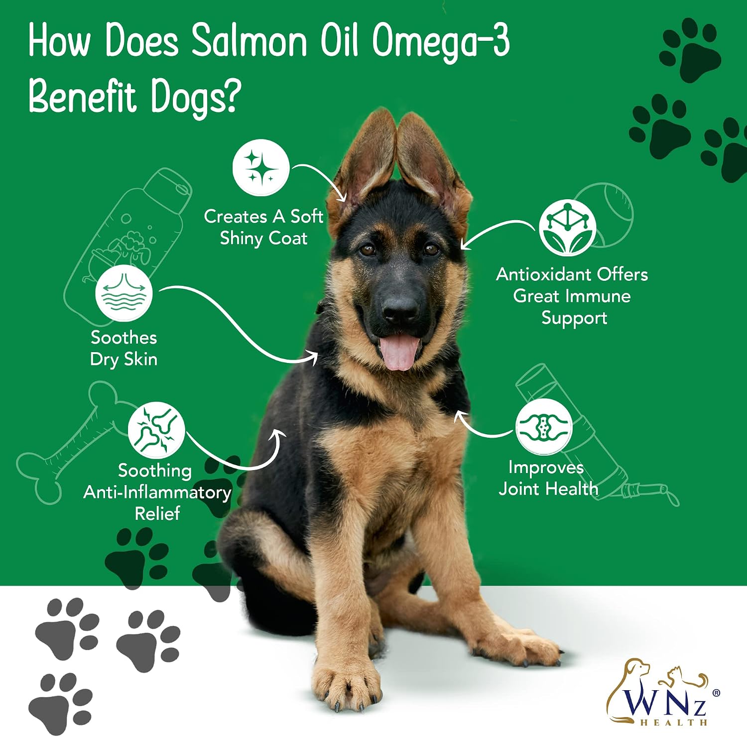 WNz Health Omega 3 Snacks for Dogs - Skin & Coat - 55 Count (227g)