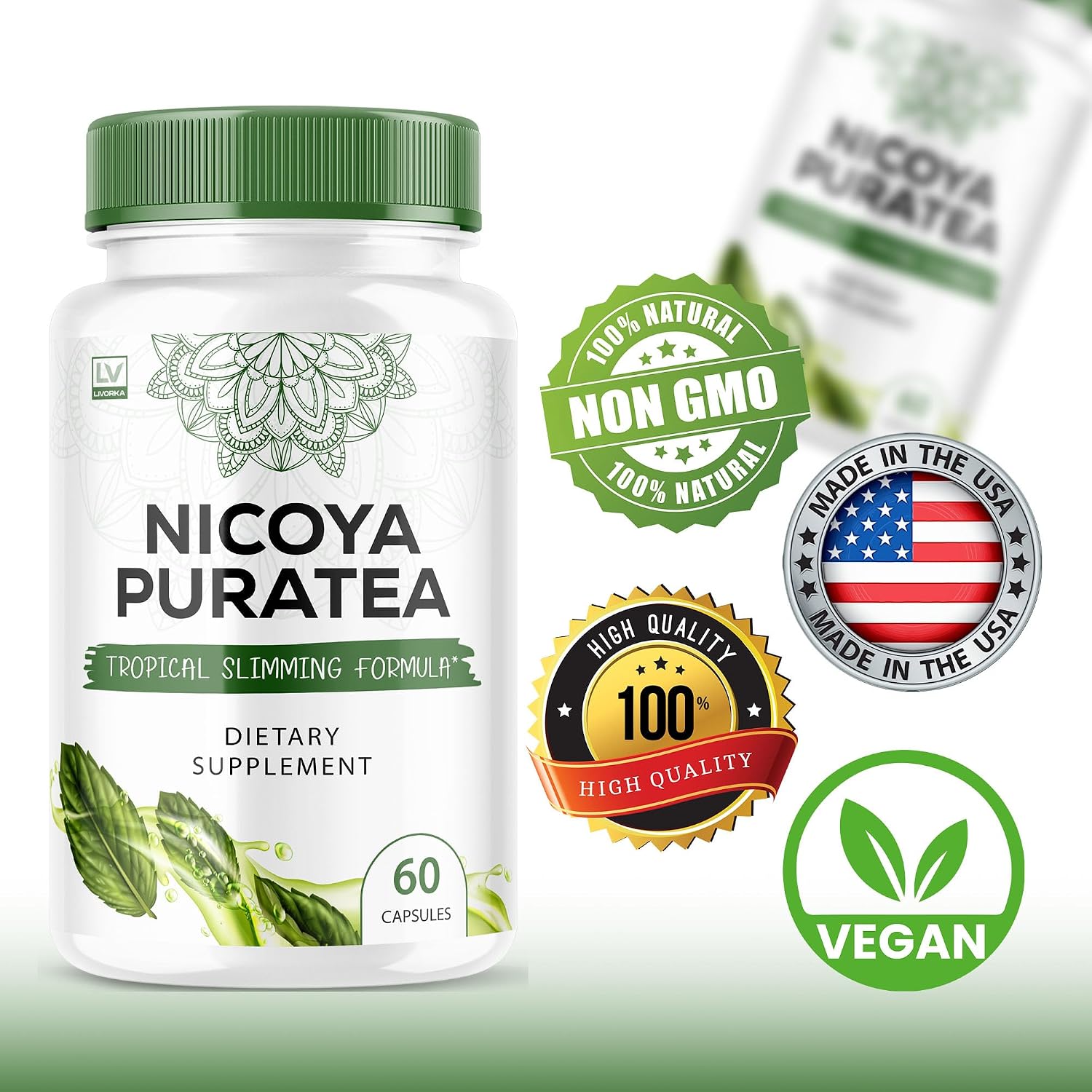 Nicoya Puratea Cápsulas, Fórmula Avanzada, Pack de 5 Meses (300 Cápsulas)