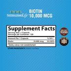 Biotina 10.000 mcg Alta Potencia - 120 Cápsulas de NaturalisimoLife