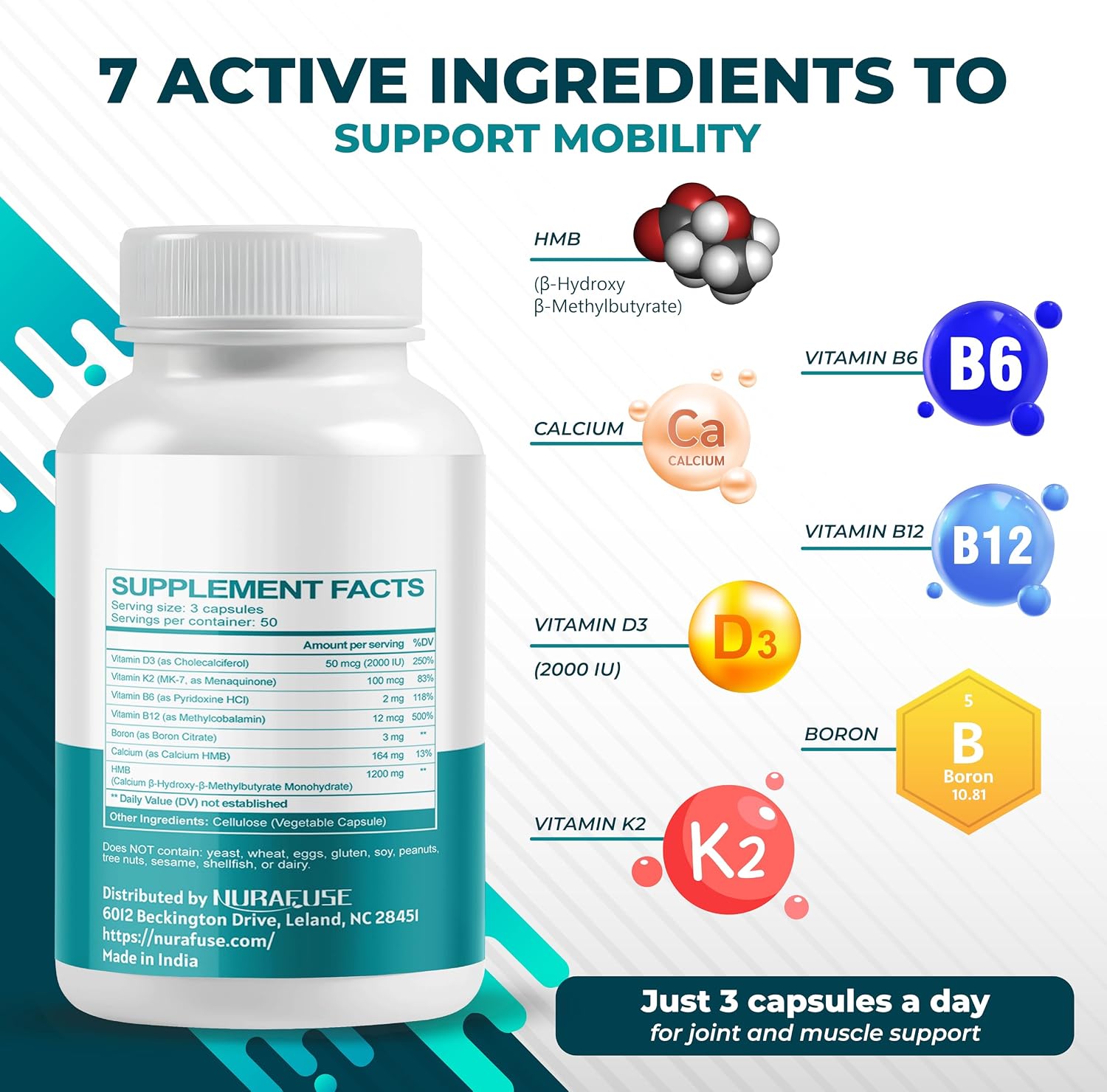NURAFUSE Liposomal HMB con Vitamina D3 y K2