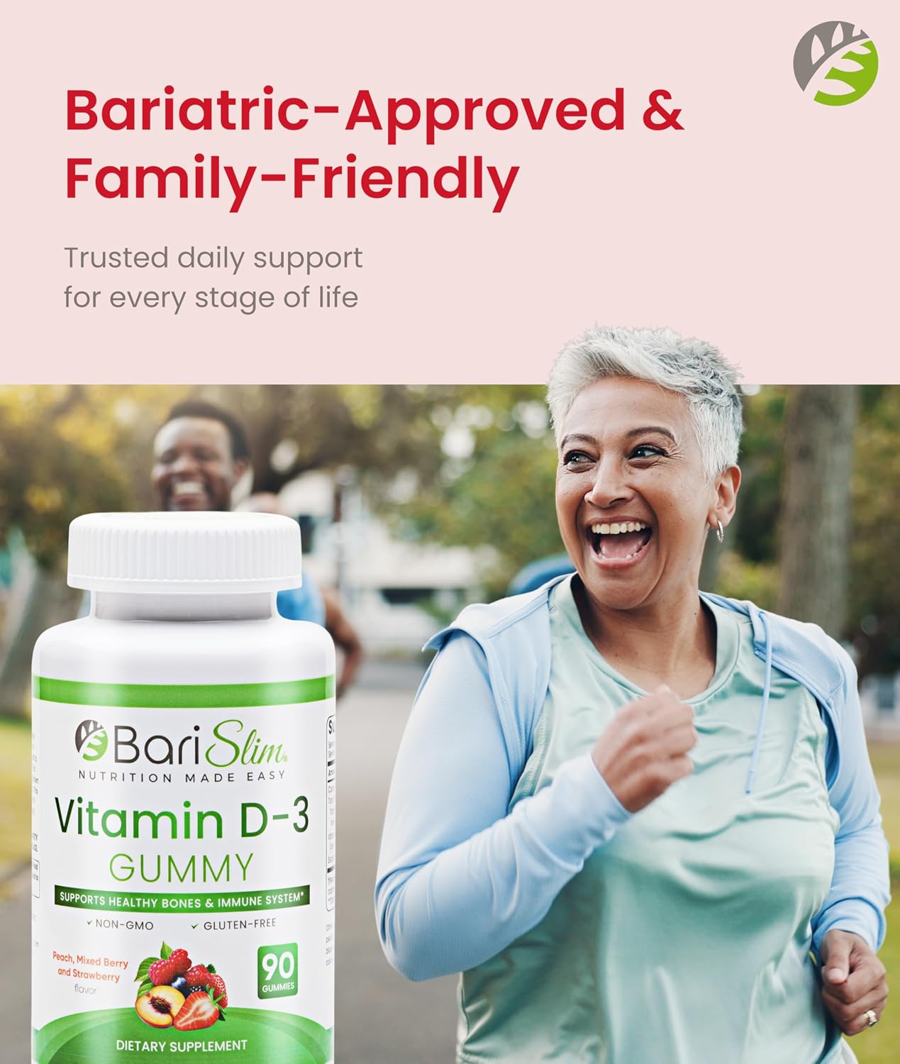 BariSlim Gomitas de Vitamina D3 - 2000 UI - 90 Gomitas para Salud Ósea e Inmunitaria