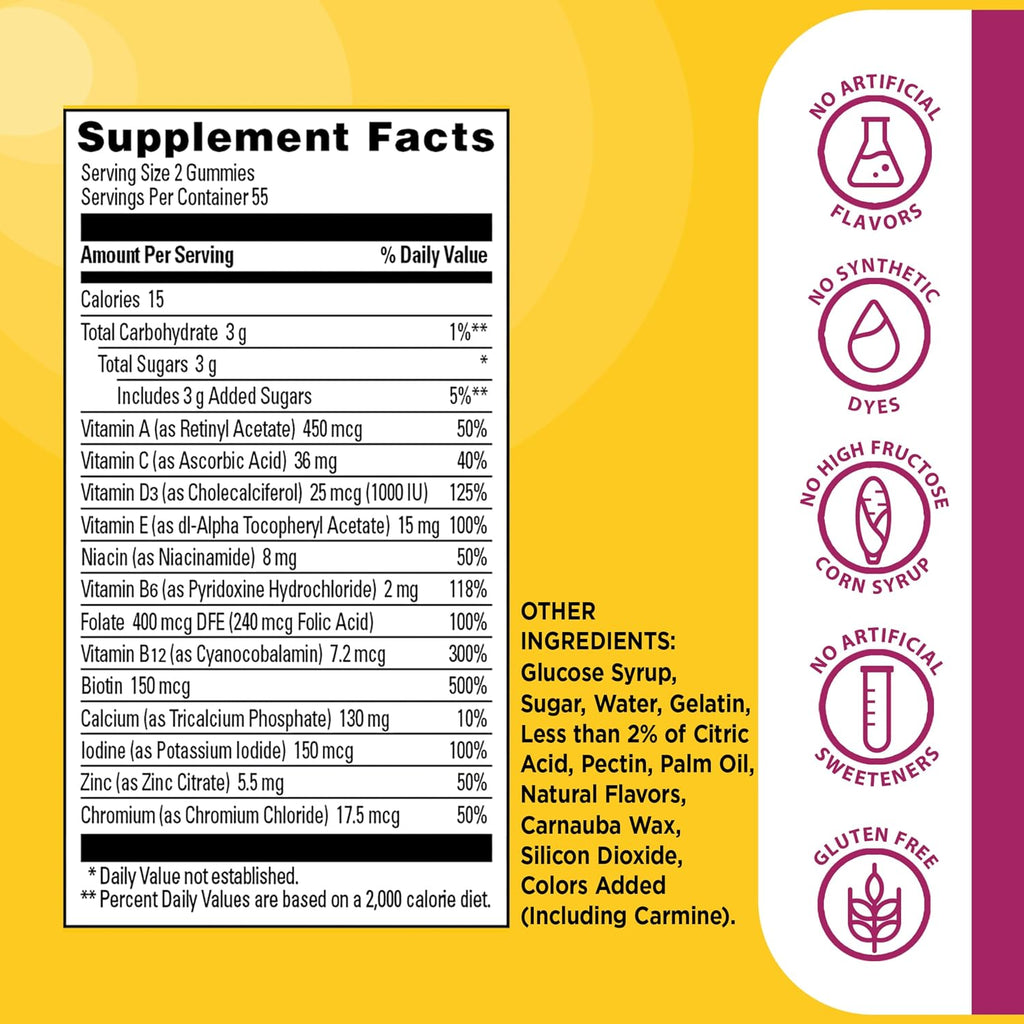 Nature Made Multivitamínico para Mujeres, Gominolas Multivitamínicas, 70 Gominolas, 35 Días