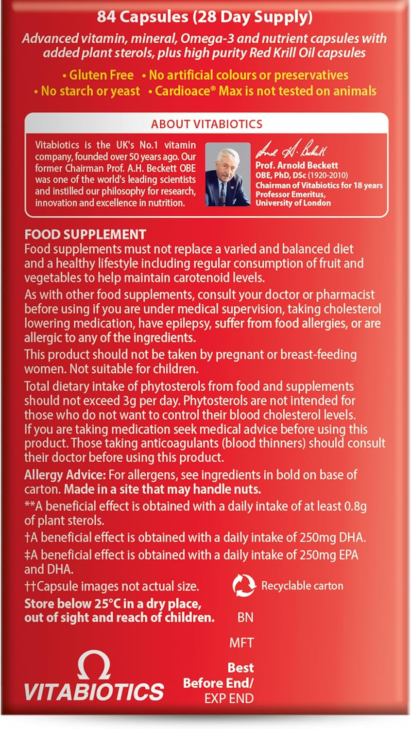 Vitabiotics Cardioace Max - 84 Cápsulas