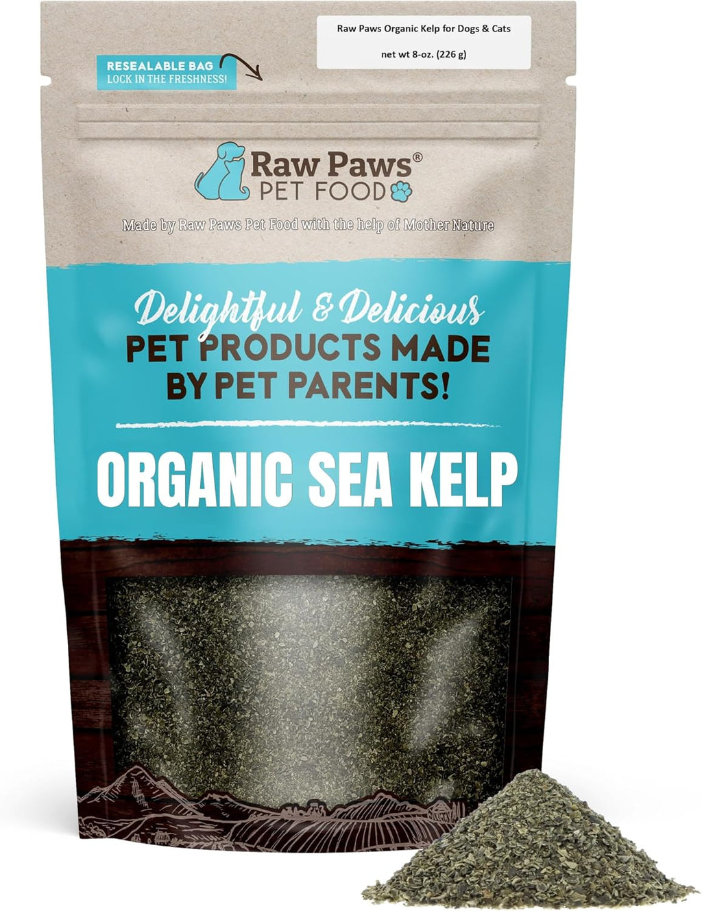 Raw Paws Kelp Orgánico en Polvo para Perros y Gatos - 454g