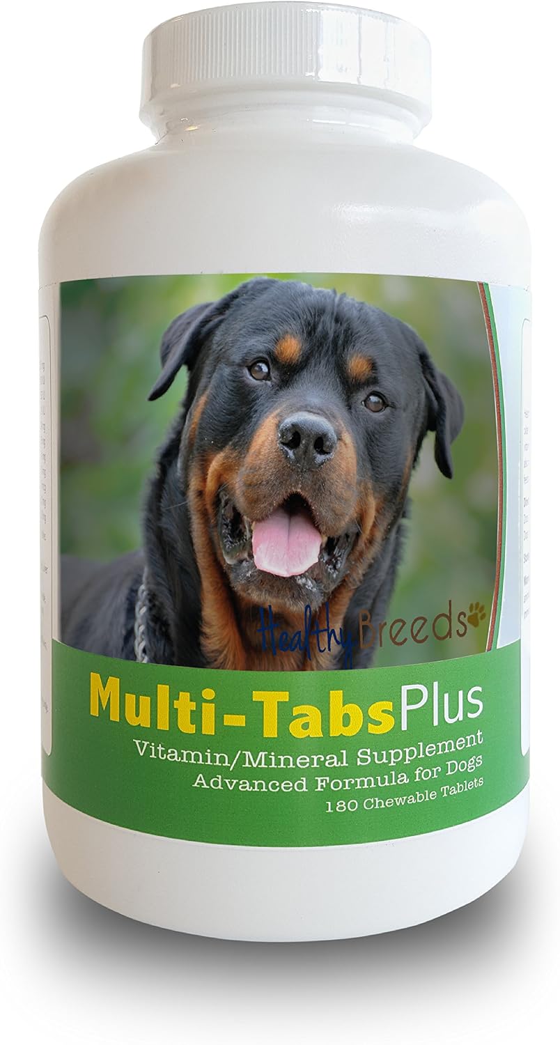 Healthy Breeds Rottweiler Multi-Tabs Plus Chews para Perros, 180 unidades
