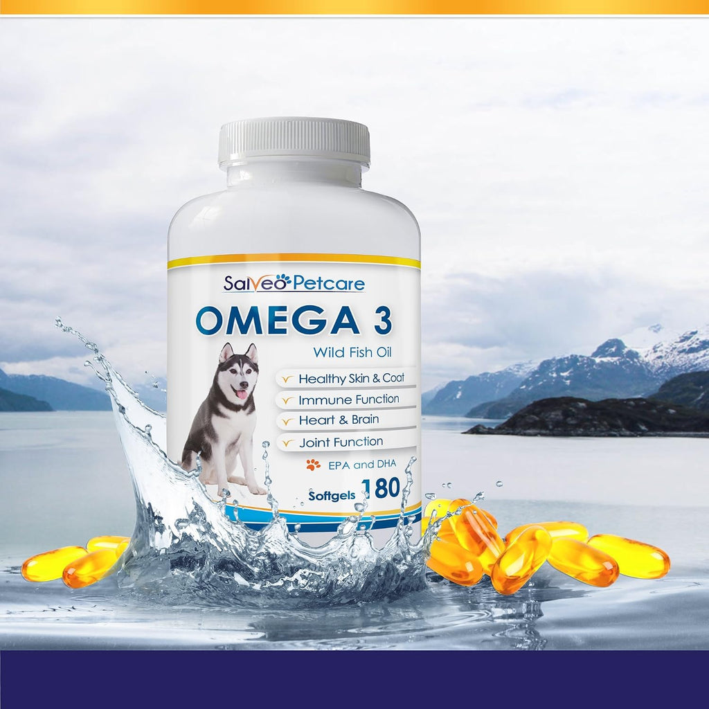 Omega 3 Aceite de Pescado para Perros - 180 Cápsulas - Salveo Petcare
