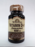 Vitamina D3 1000 UI - 100 Comprimidos - Windmill Natural Vitamins