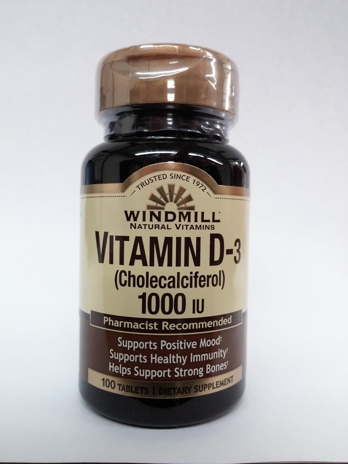 Vitamina D3 1000 UI - 100 Comprimidos - Windmill Natural Vitamins