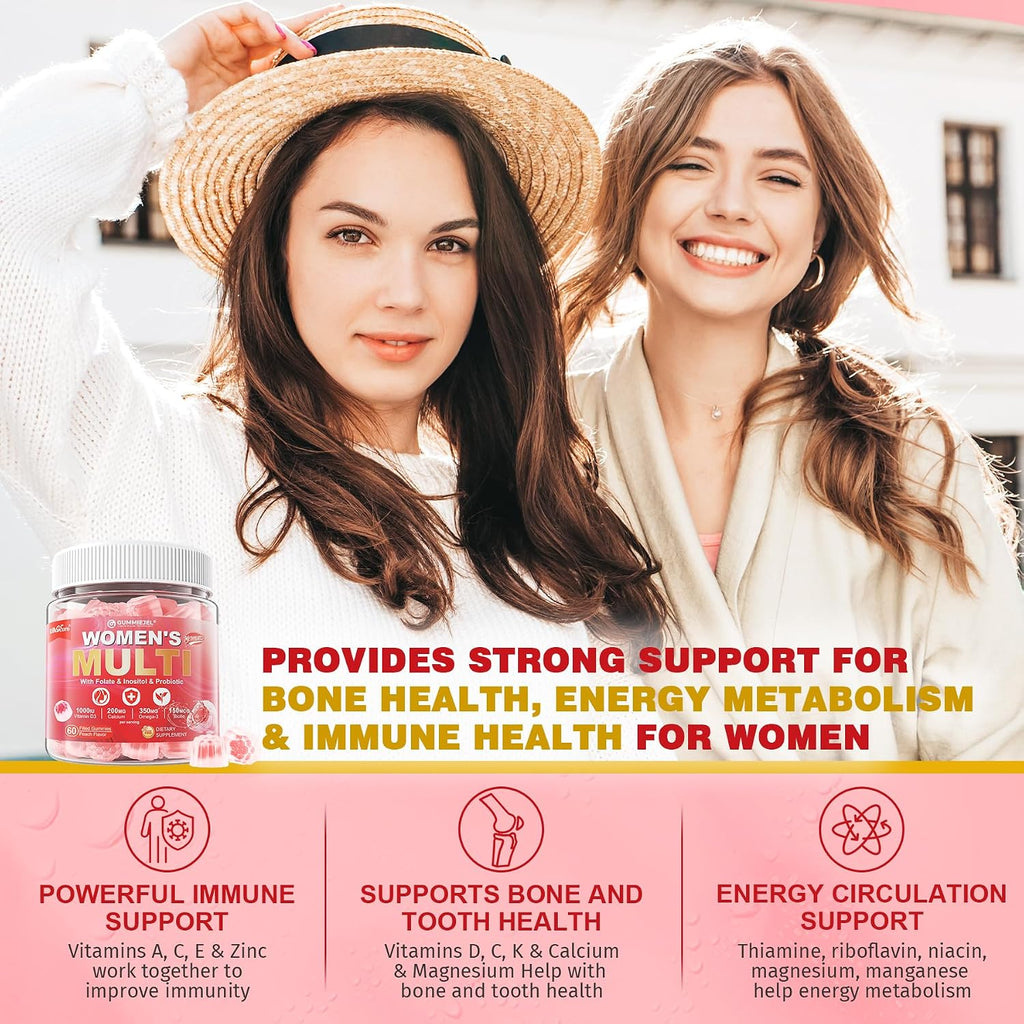 EnvyCure Gominolas Multivitamínicas para Mujeres - Con Metilados, Omega-3 y Probióticos (2 Paquetes)