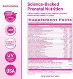 Pink Stork Premium Prenatal - Vitaminas Prenatales con Folato Metilado, DHA de Algas y Hierro
