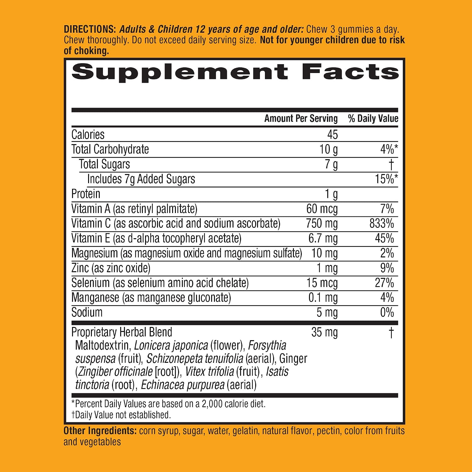 Airborne 750mg Vitamina C Gominolas para Adultos, Sabor Naranja, Sin Gluten, 63 Gominolas (Paquete de 2)