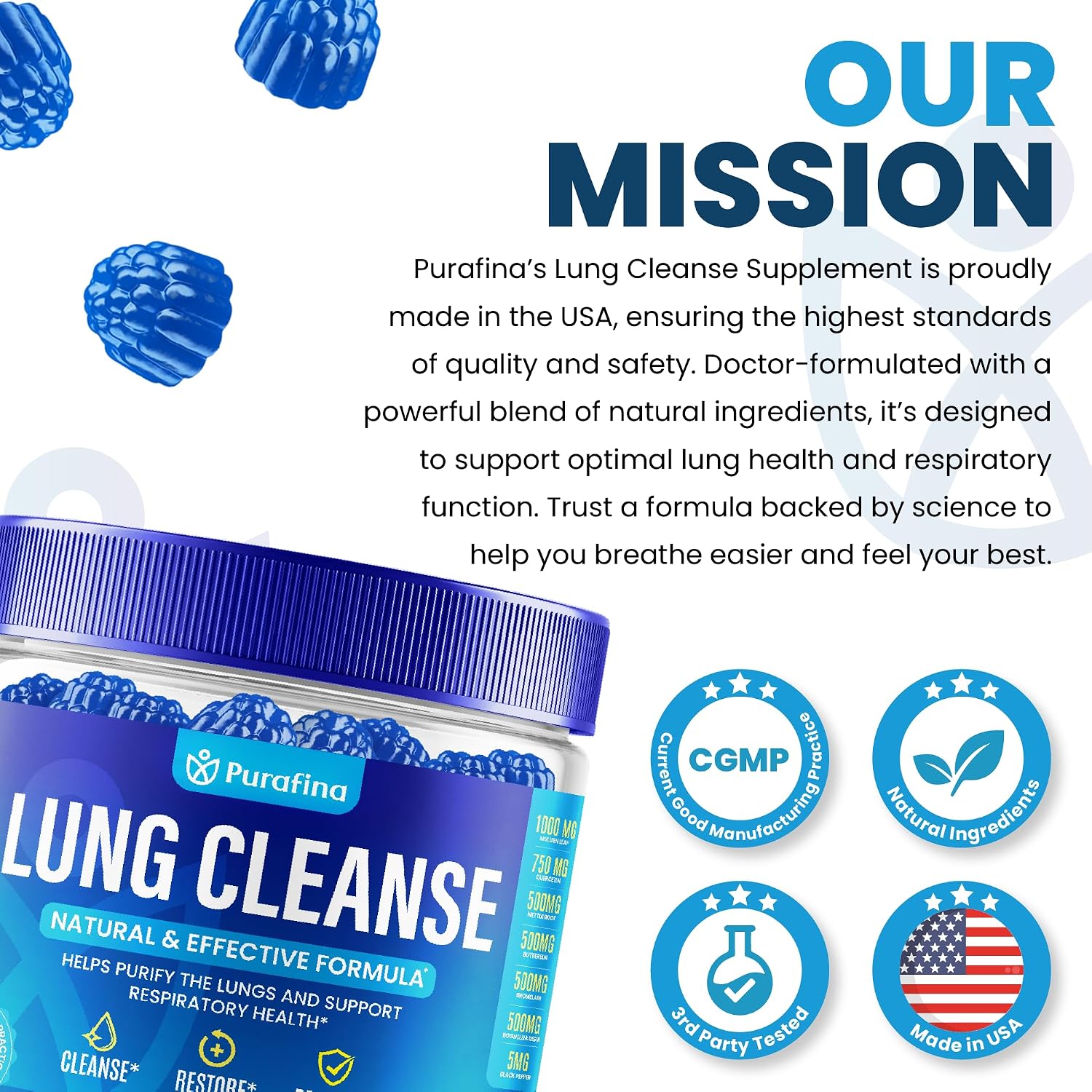 Purafina Lung Cleanse Gummies 7 en 1 - 60 Gominolas