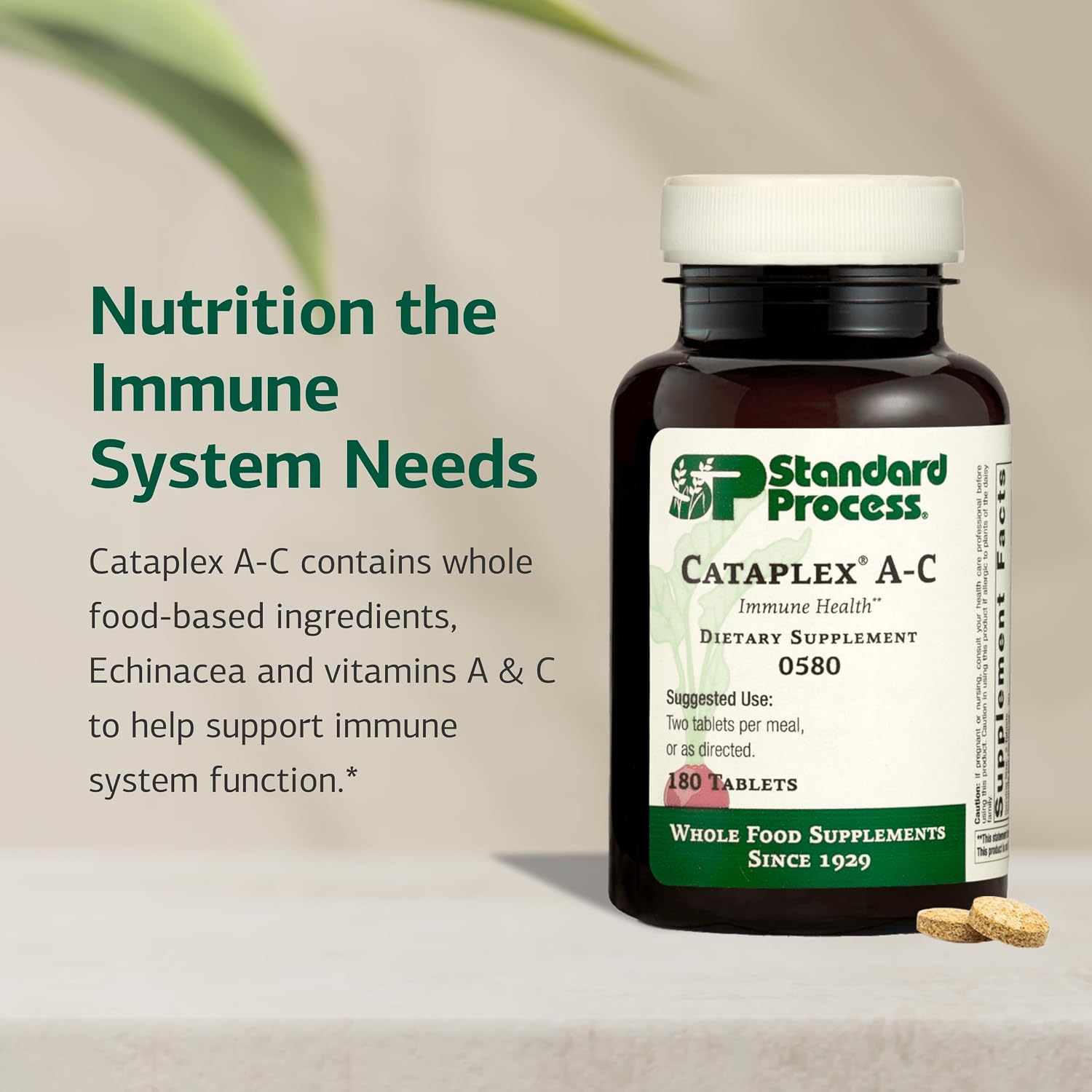 Standard Process Cataplex A-C - Suplemento con Vitaminas A y C y Equinácea - 180 Comprimidos