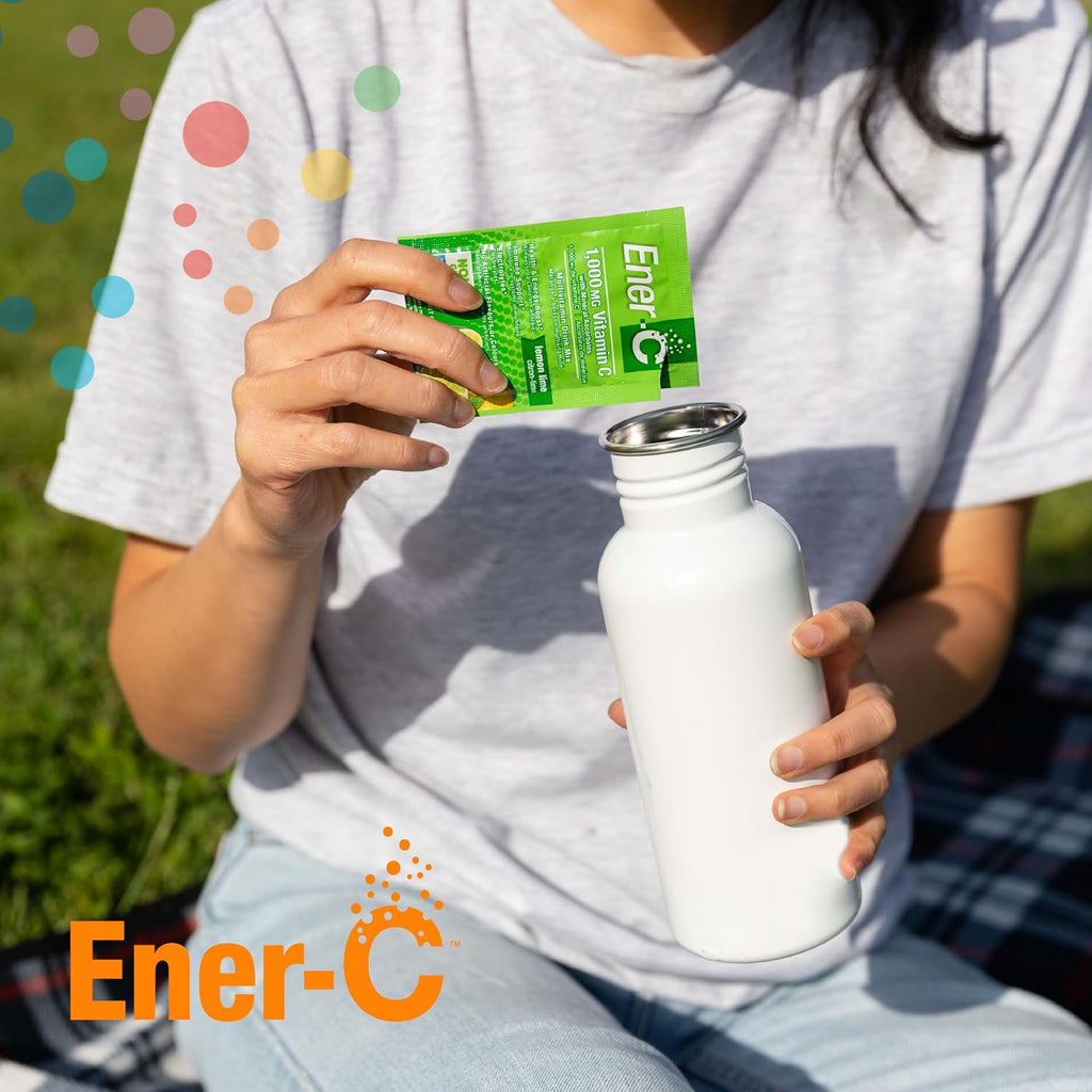 Ener-C Multivitamínico Bebida Mezcla con Electrolitos - Limón Lima, 60 sobres